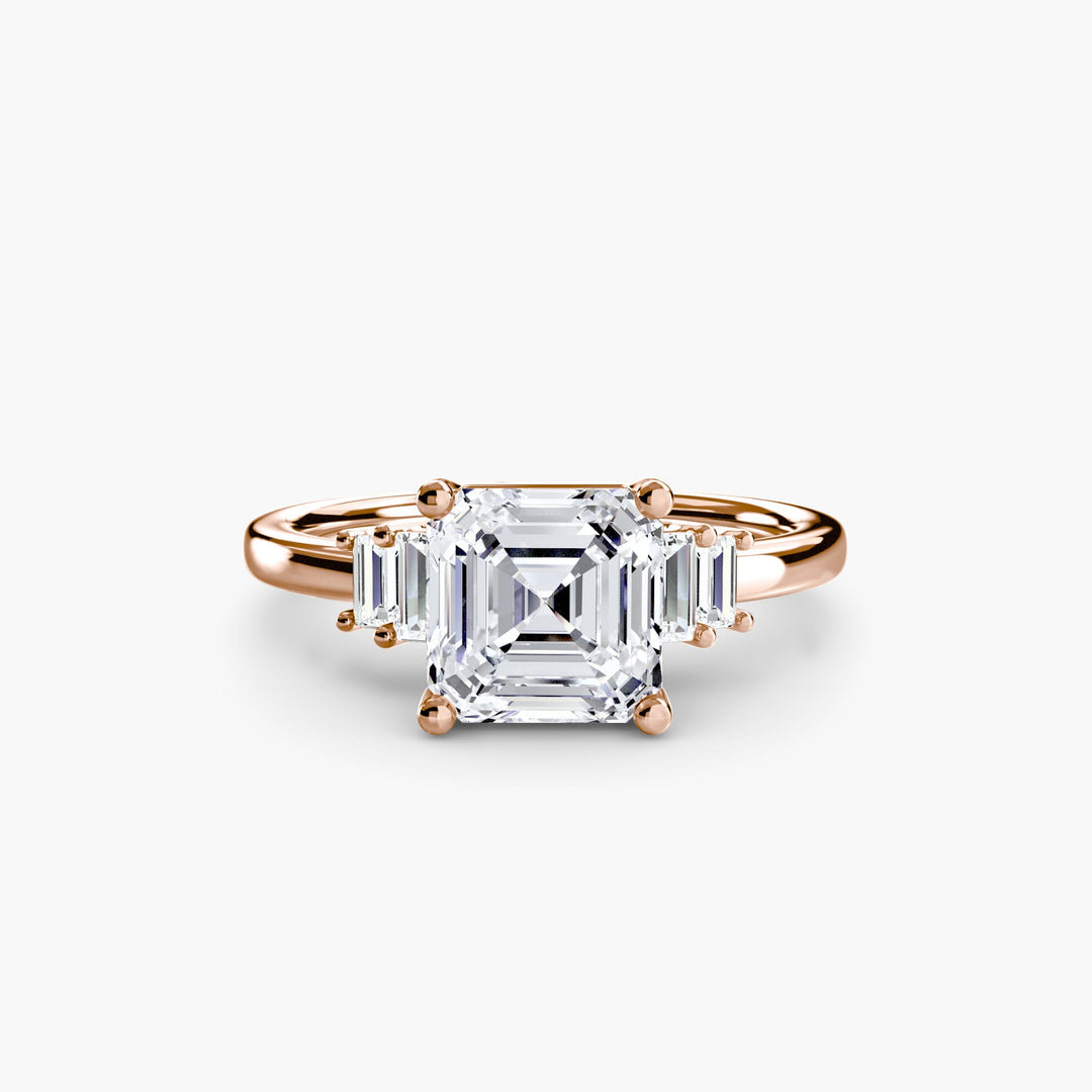 Baguette Accent Solitaire in setting by 18 KARATS