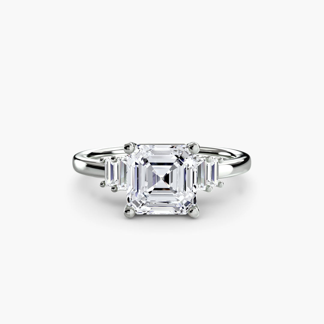 Baguette Accent Solitaire in setting by 18 KARATS