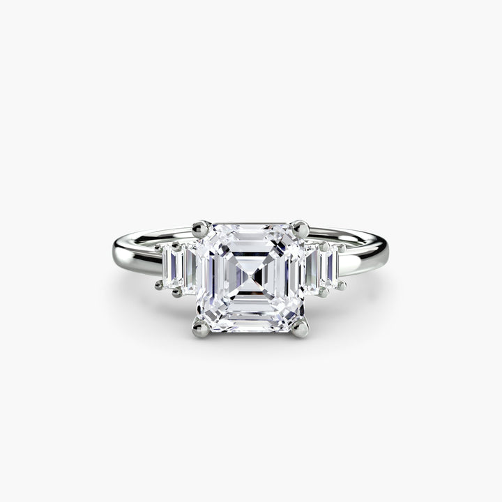 Baguette Accent Solitaire in setting by 18 KARATS