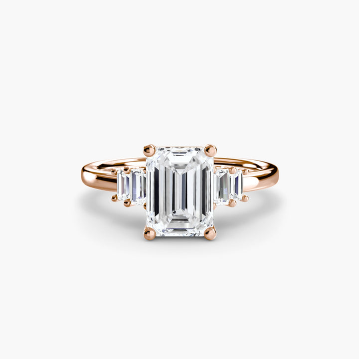 Baguette Accent Solitaire in setting by 18 KARATS