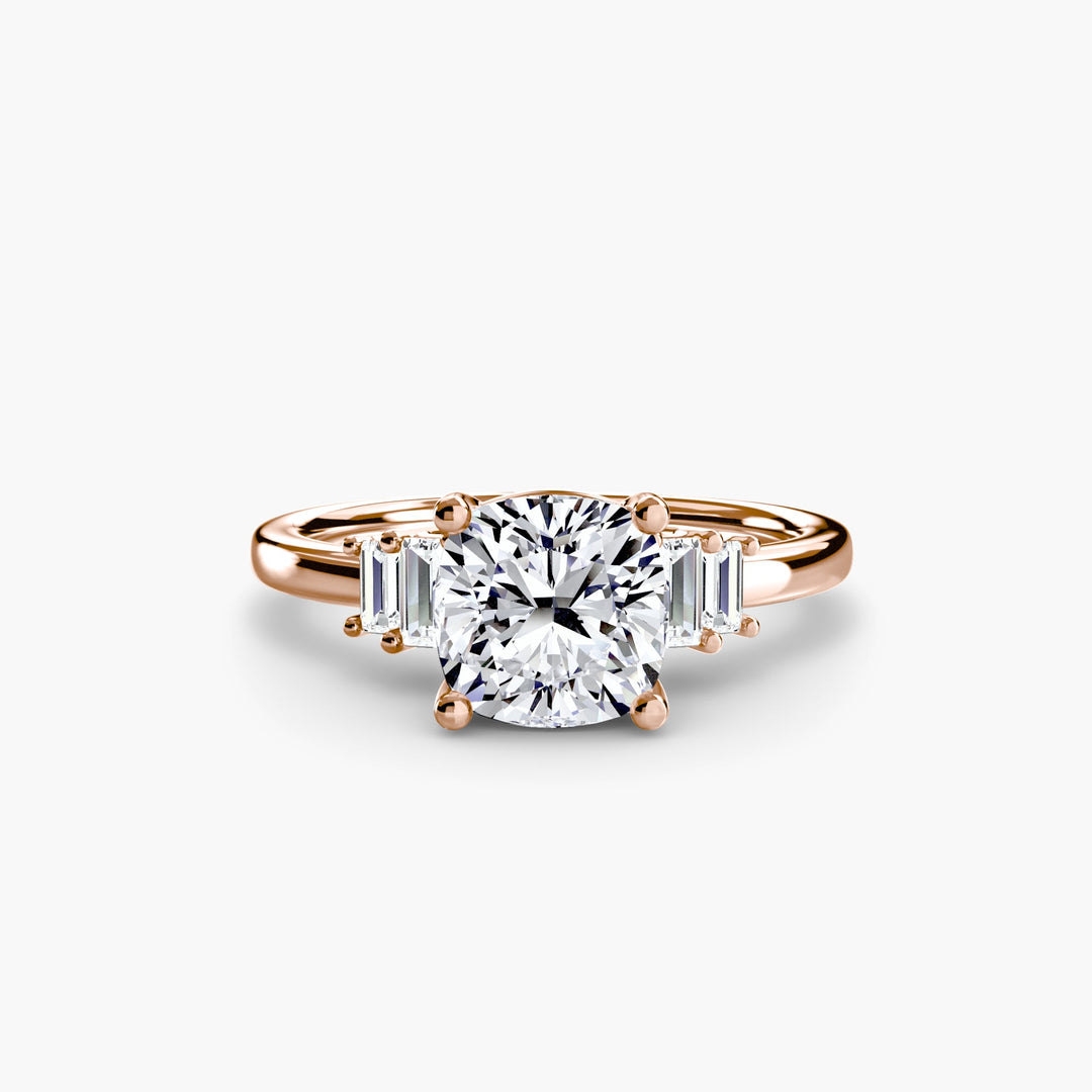 Baguette Accent Solitaire in setting by 18 KARATS