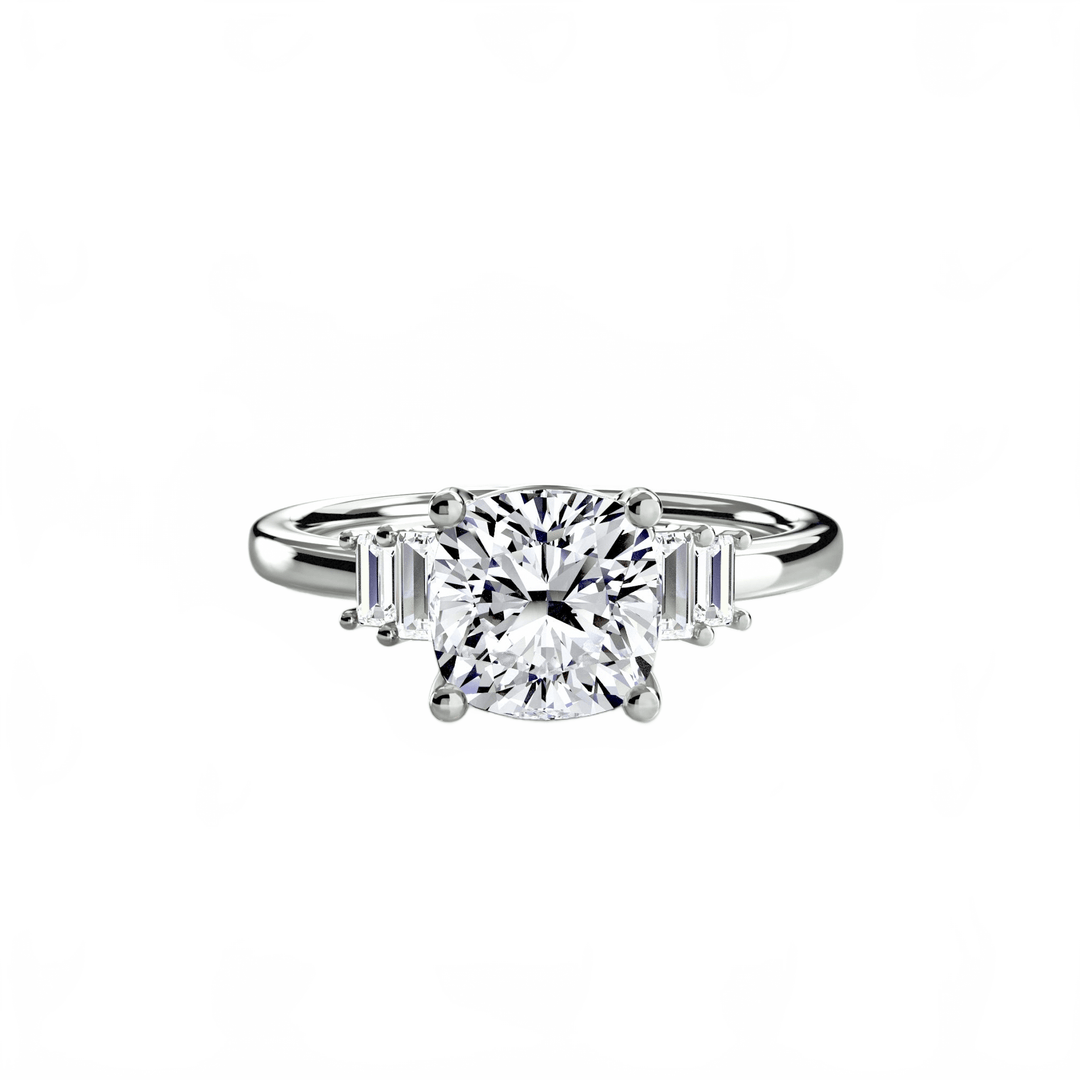 Baguette Accent Solitaire in setting by 18 KARATS