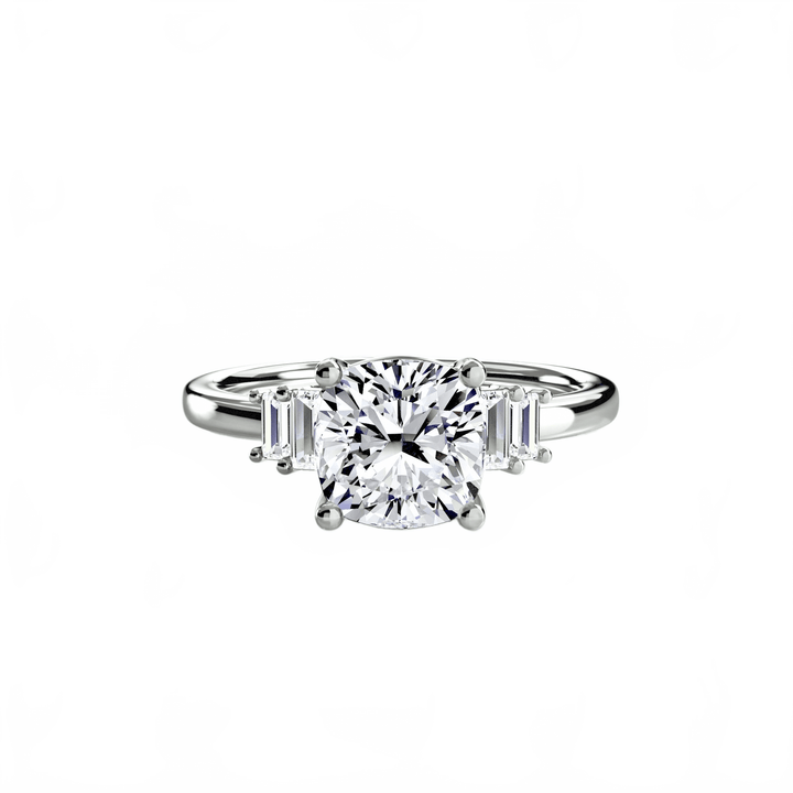 Baguette Accent Solitaire in setting by 18 KARATS