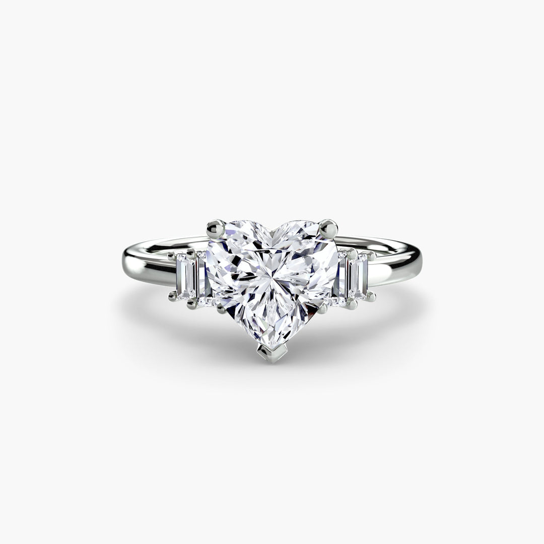 Baguette Accent Solitaire in setting by 18 KARATS