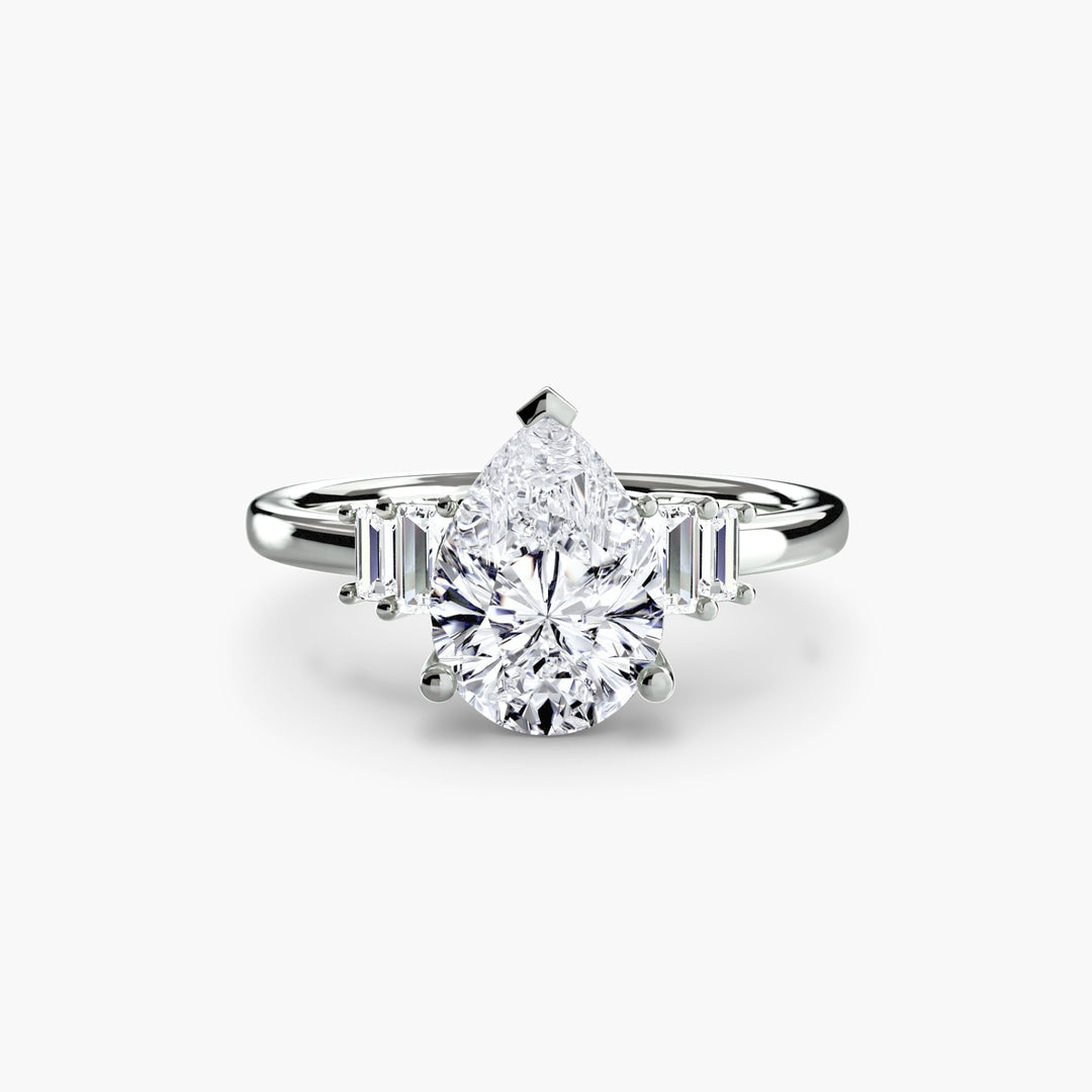 Baguette Accent Solitaire in setting by 18 KARATS