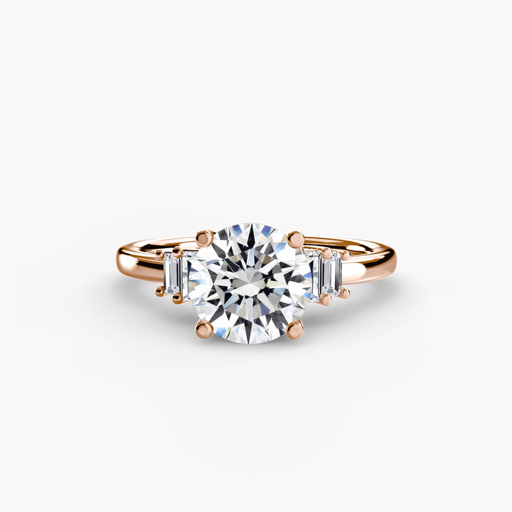 Baguette Accent Solitaire in setting by 18 KARATS
