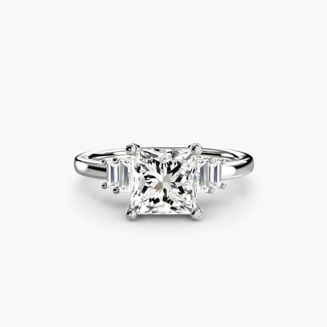 Baguette Accent Solitaire in setting by 18 KARATS