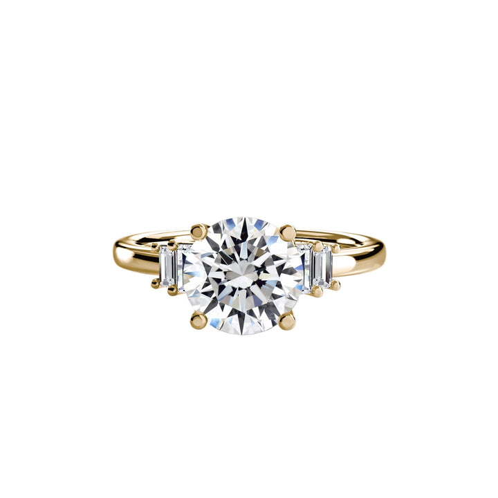 Baguette Accent Solitaire in setting by 18 KARATS