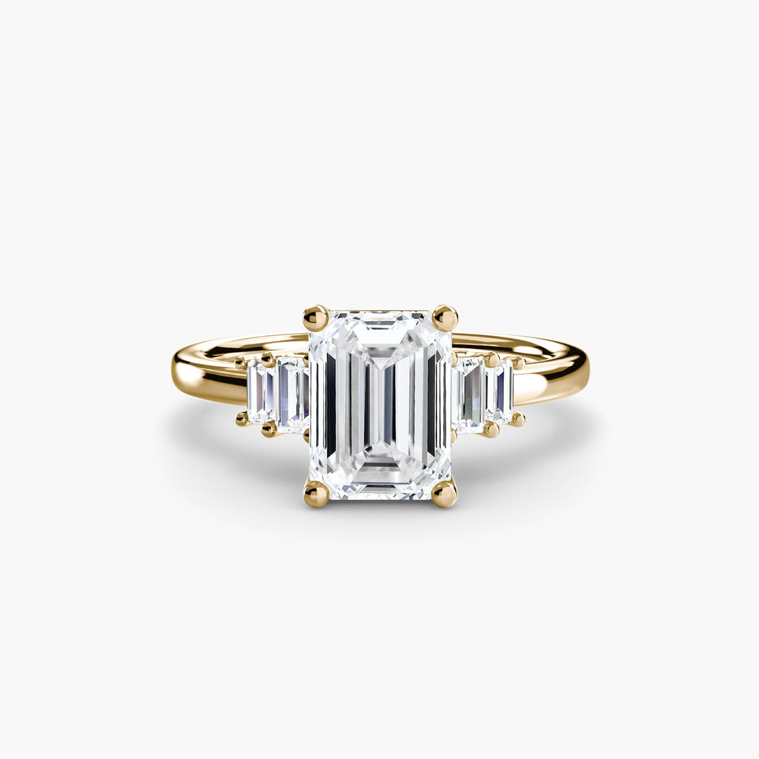 Baguette Accent Solitaire in setting by 18 KARATS