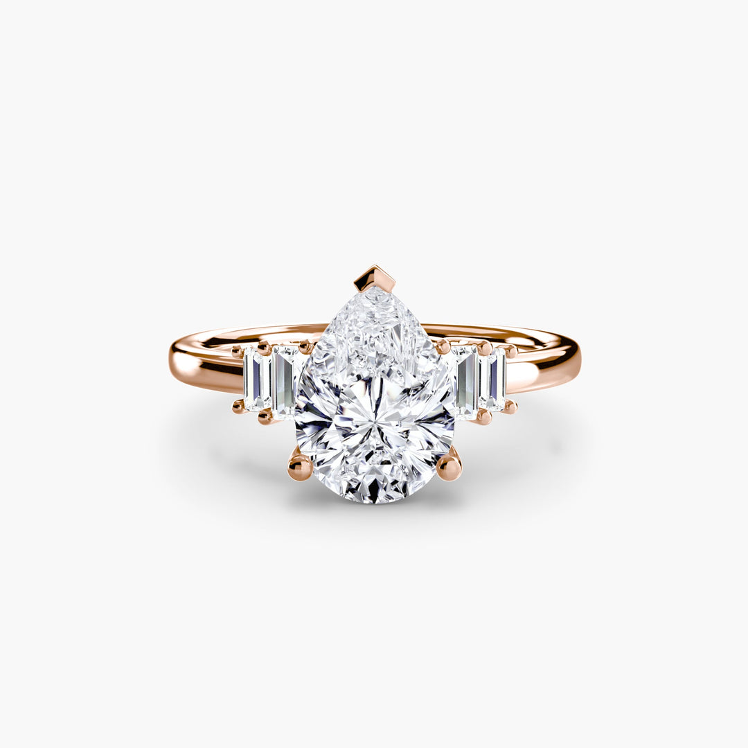 Baguette Accent Solitaire in setting by 18 KARATS