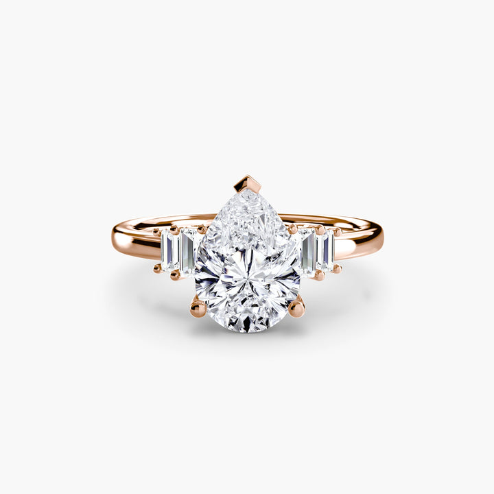 Baguette Accent Solitaire in setting by 18 KARATS