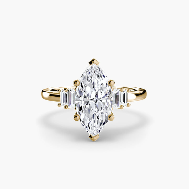 Baguette Accent Solitaire in setting by 18 KARATS