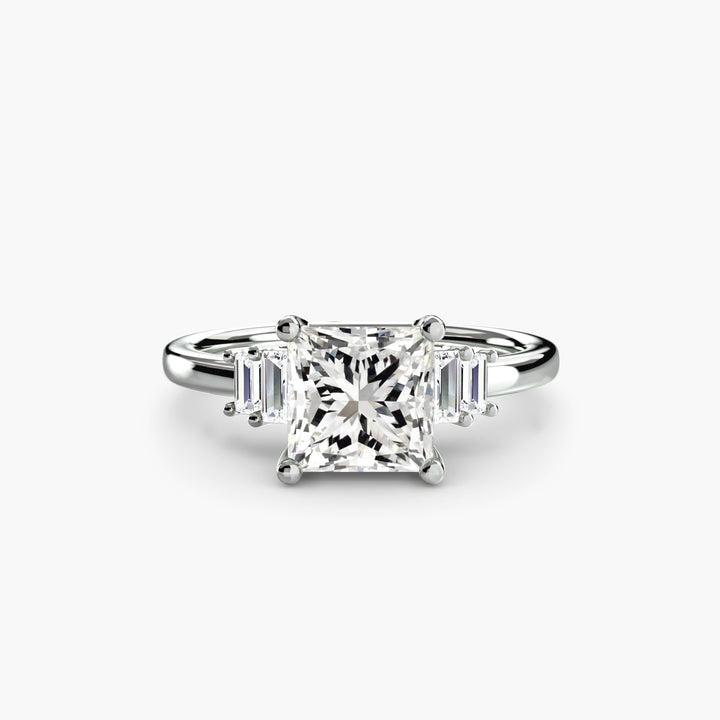 Baguette Accent Solitaire in setting by 18 KARATS