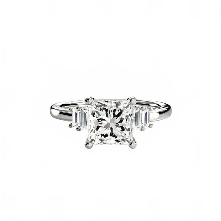 Baguette Accent Solitaire in setting by 18 KARATS