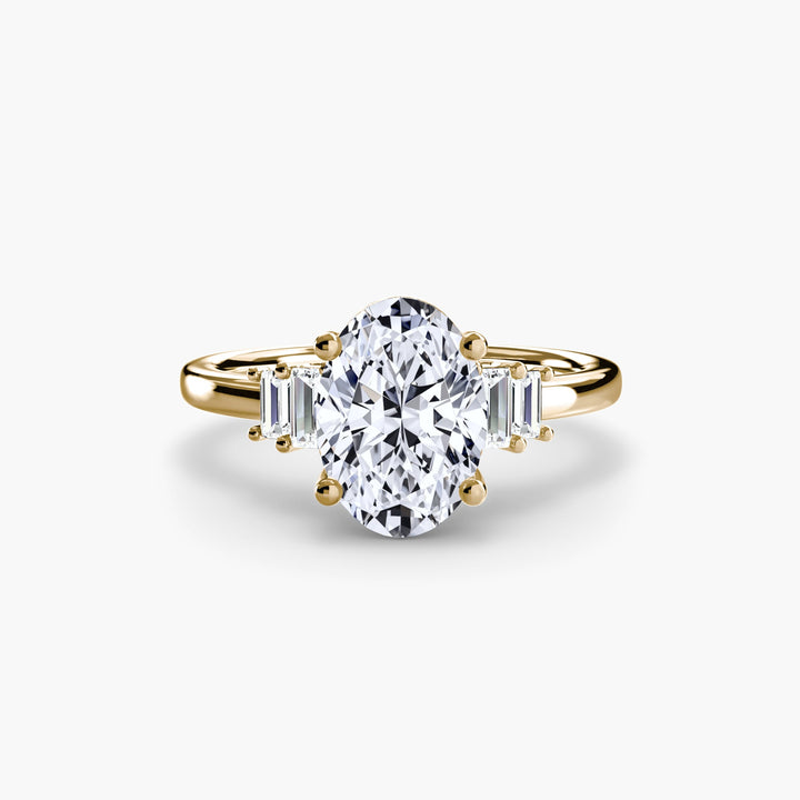 Baguette Accent Solitaire in setting by 18 KARATS