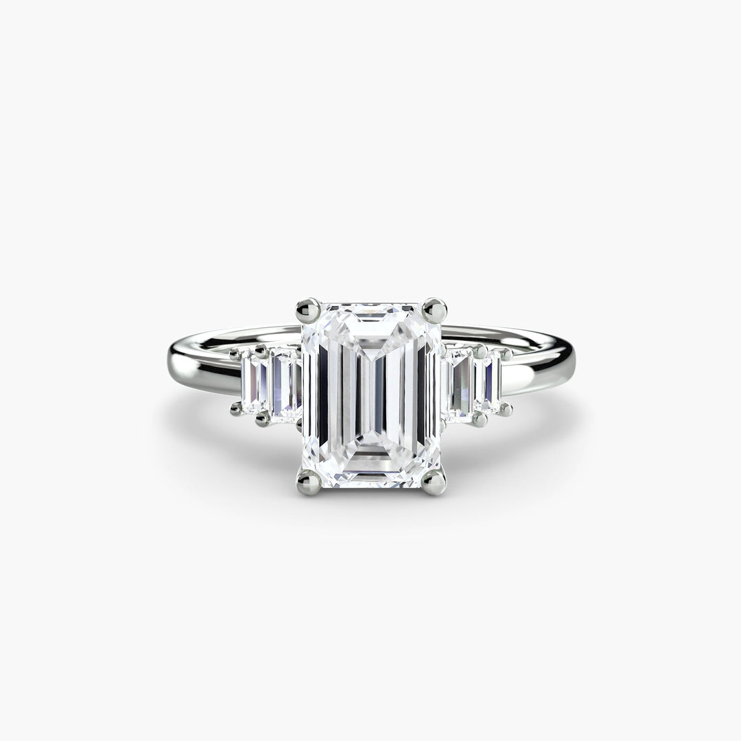 Baguette Accent Solitaire in setting by 18 KARATS
