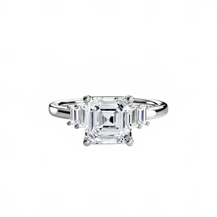 Baguette Accent Solitaire in setting by 18 KARATS