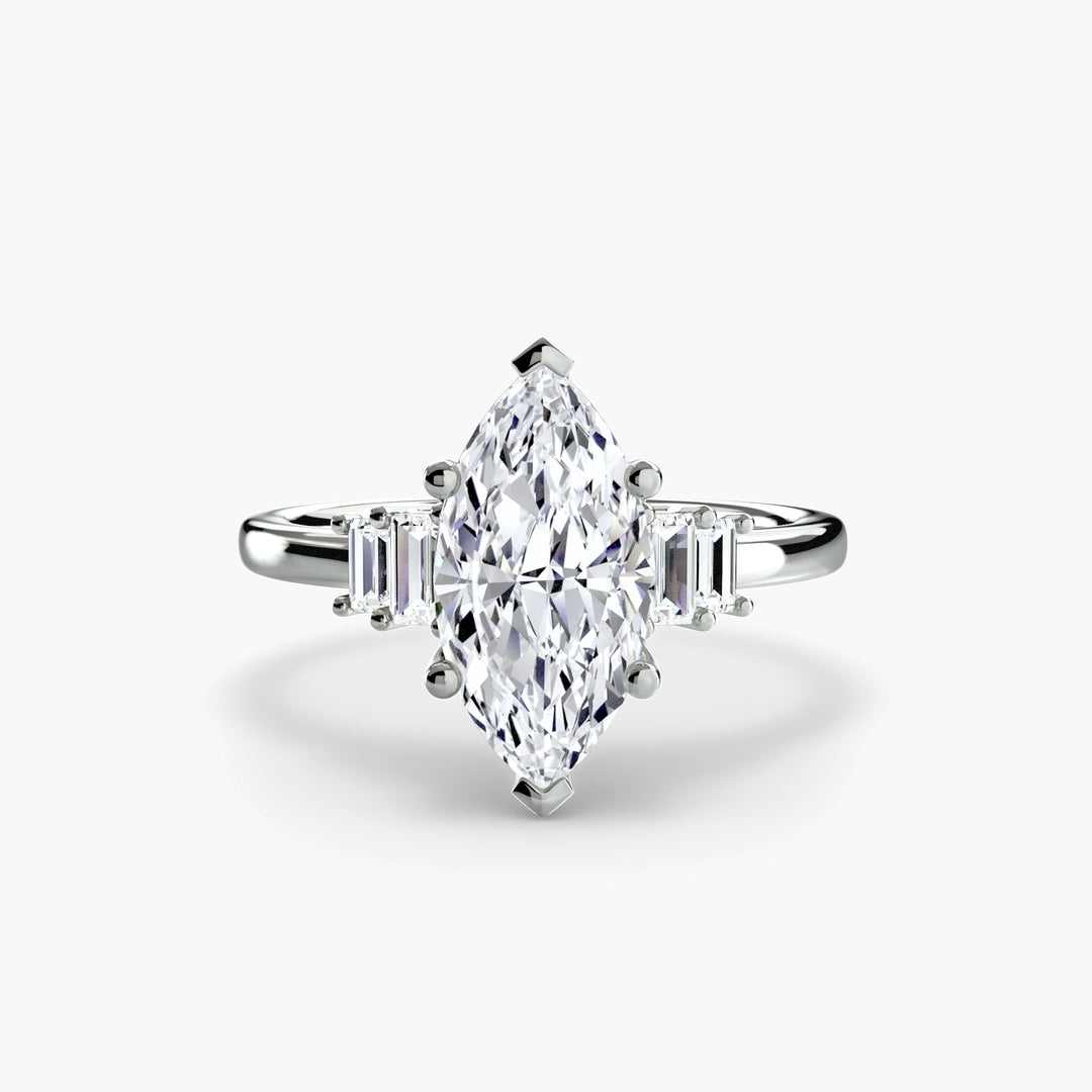Baguette Accent Solitaire in setting by 18 KARATS