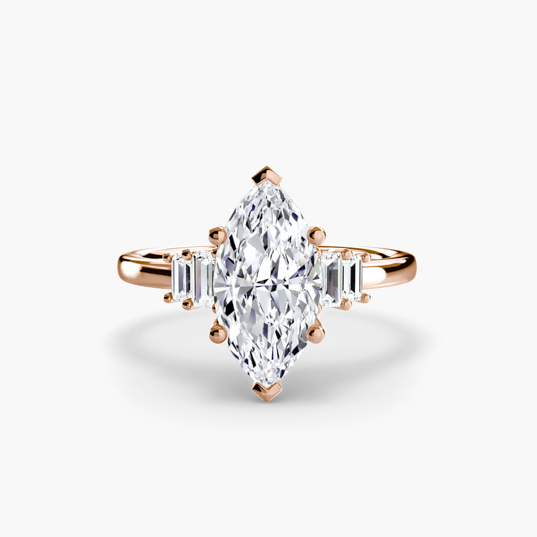 Baguette Accent Solitaire in setting by 18 KARATS
