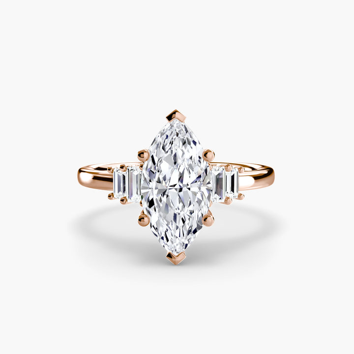 Baguette Accent Solitaire in setting by 18 KARATS