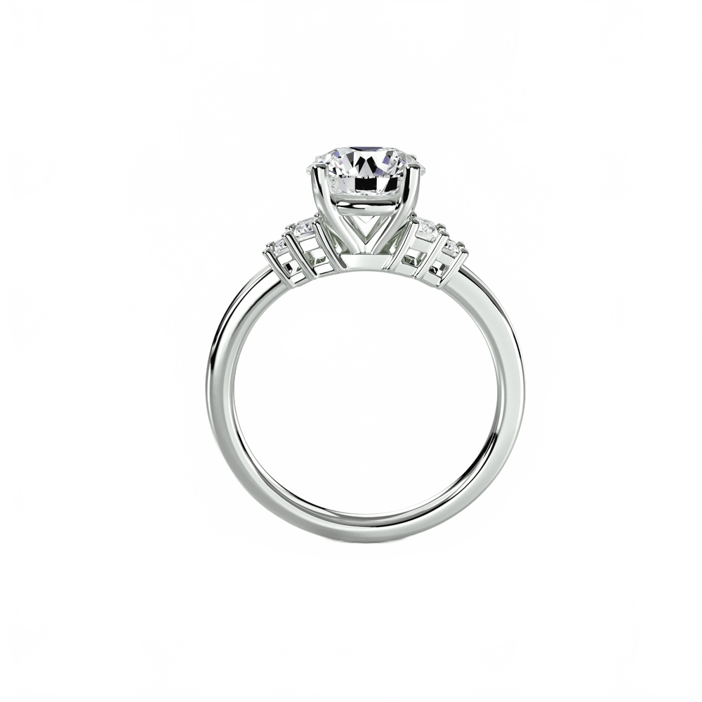 Baguette Accent Solitaire in setting by 18 KARATS