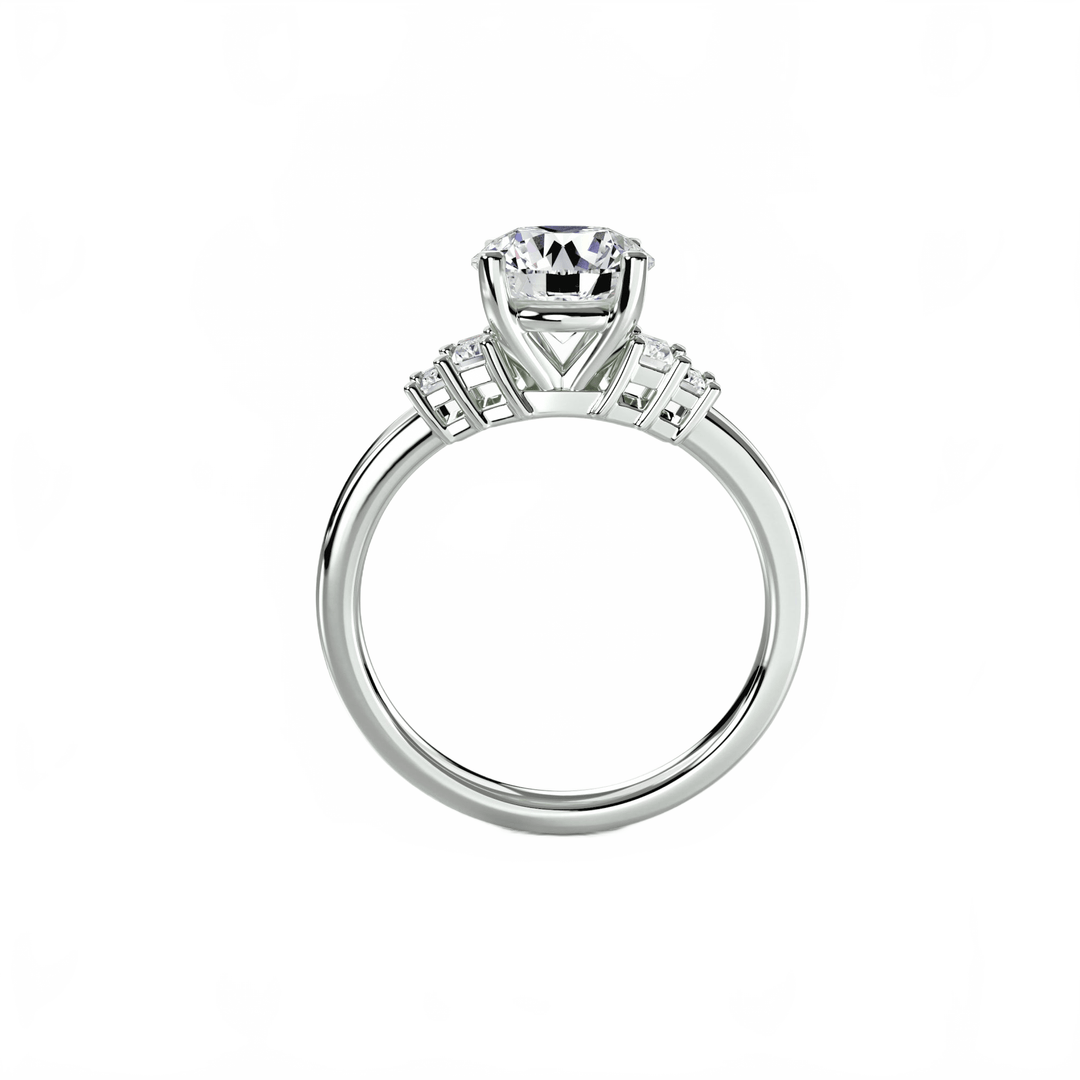 Baguette Accent Solitaire in setting by 18 KARATS