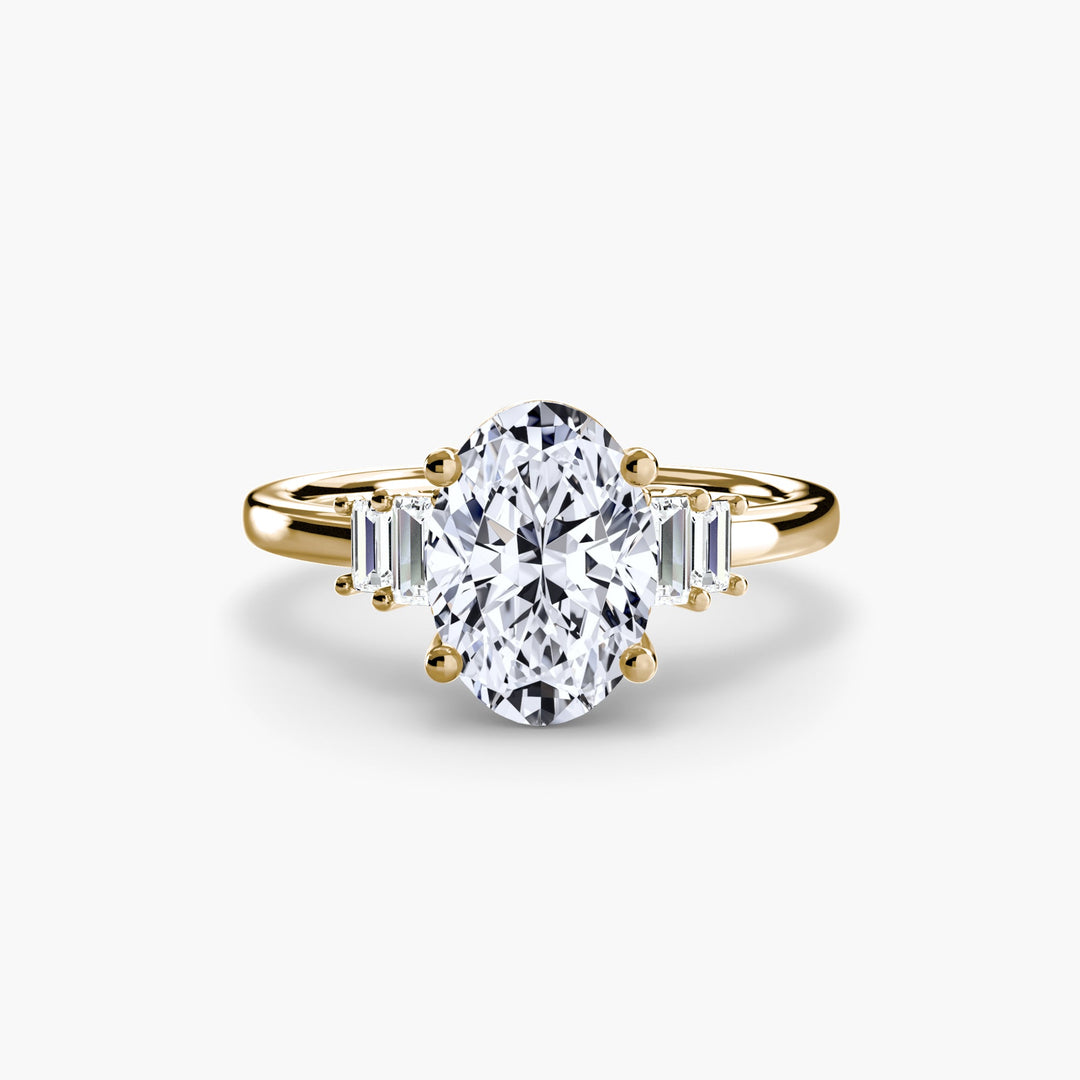 Baguette Accent Solitaire in setting by 18 KARATS