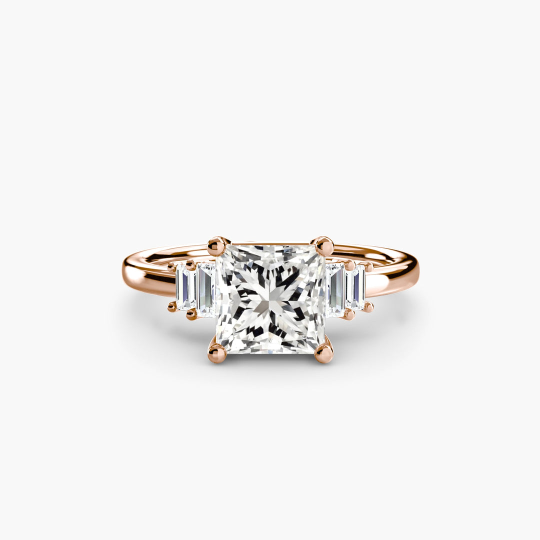 Baguette Accent Solitaire in setting by 18 KARATS