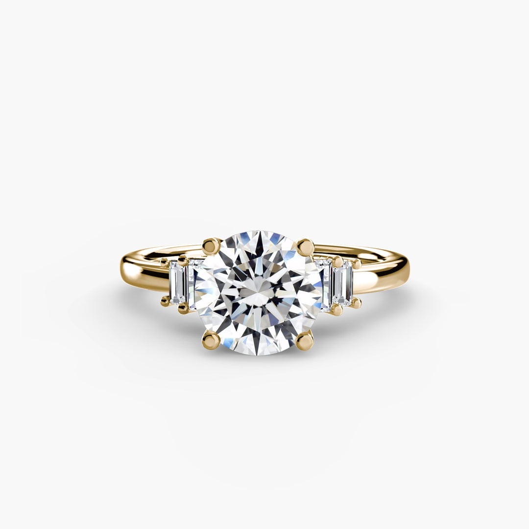 Baguette Accent Solitaire in setting by 18 KARATS