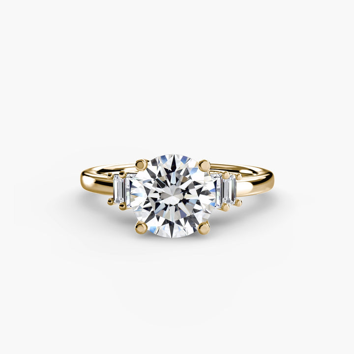 Baguette Accent Solitaire in setting by 18 KARATS