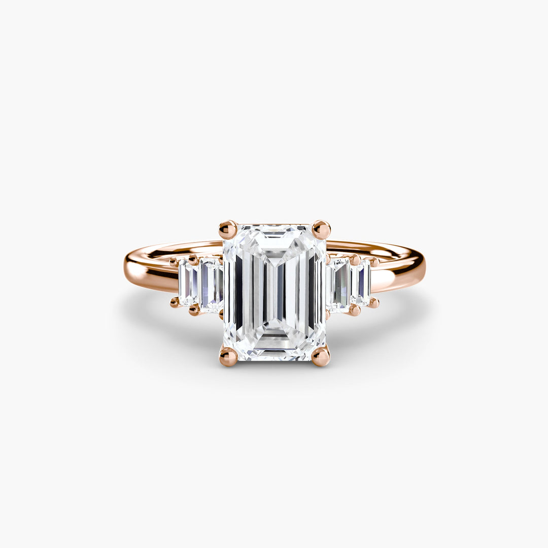 Baguette Accent Solitaire in setting by 18 KARATS