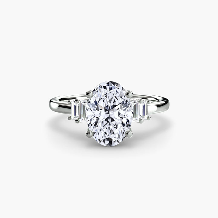 Baguette Accent Solitaire in setting by 18 KARATS