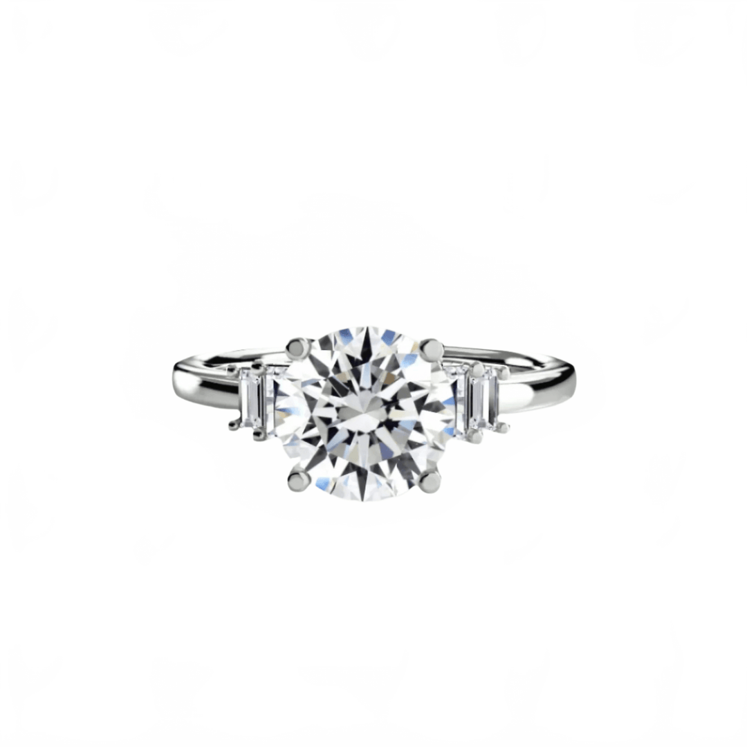Baguette Accent Solitaire in setting by 18 KARATS