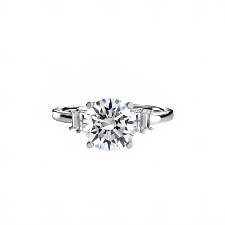 Baguette Accent Solitaire in setting by 18 KARATS