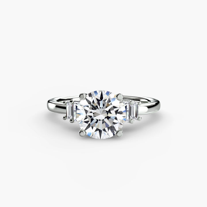 Baguette Accent Solitaire in setting by 18 KARATS