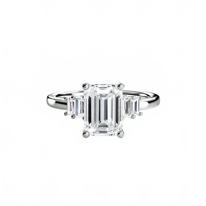 Baguette Accent Solitaire in setting by 18 KARATS