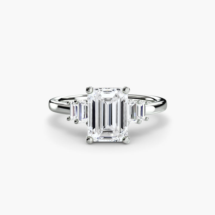 Baguette Accent Solitaire in setting by 18 KARATS