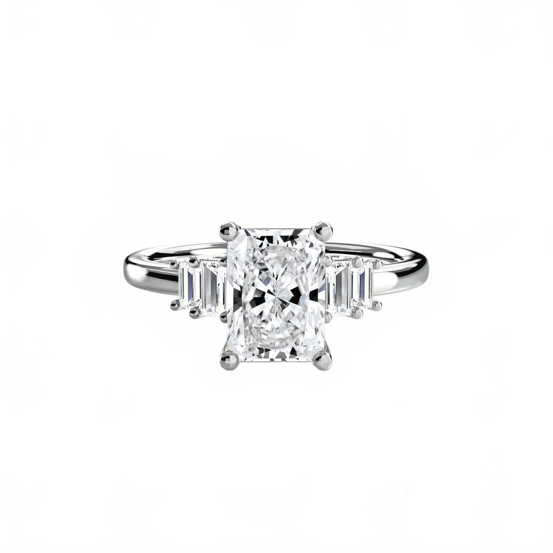 Baguette Accent Solitaire in setting by 18 KARATS