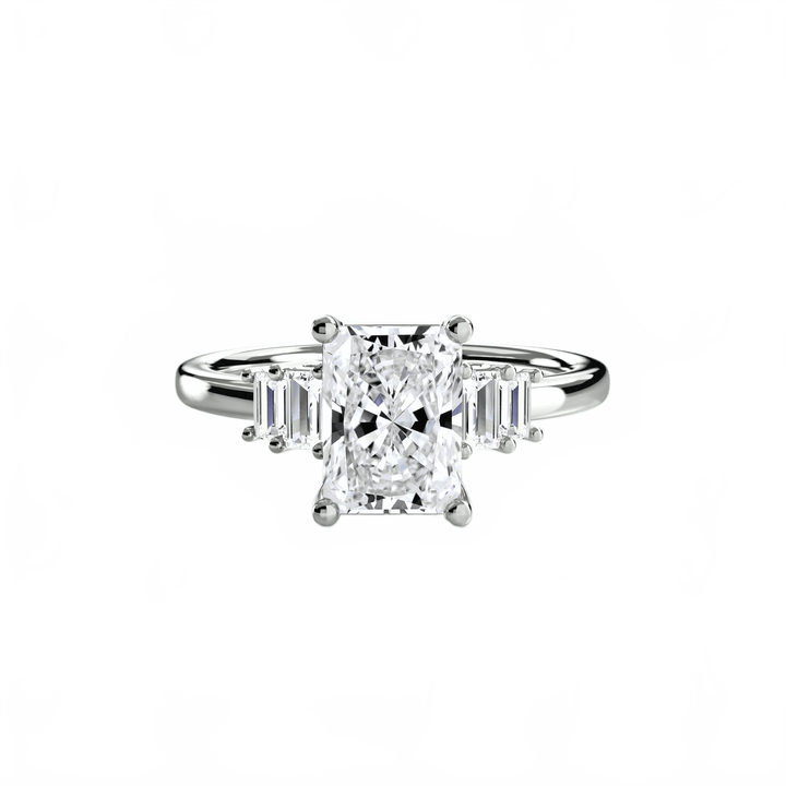 Baguette Accent Solitaire in setting by 18 KARATS