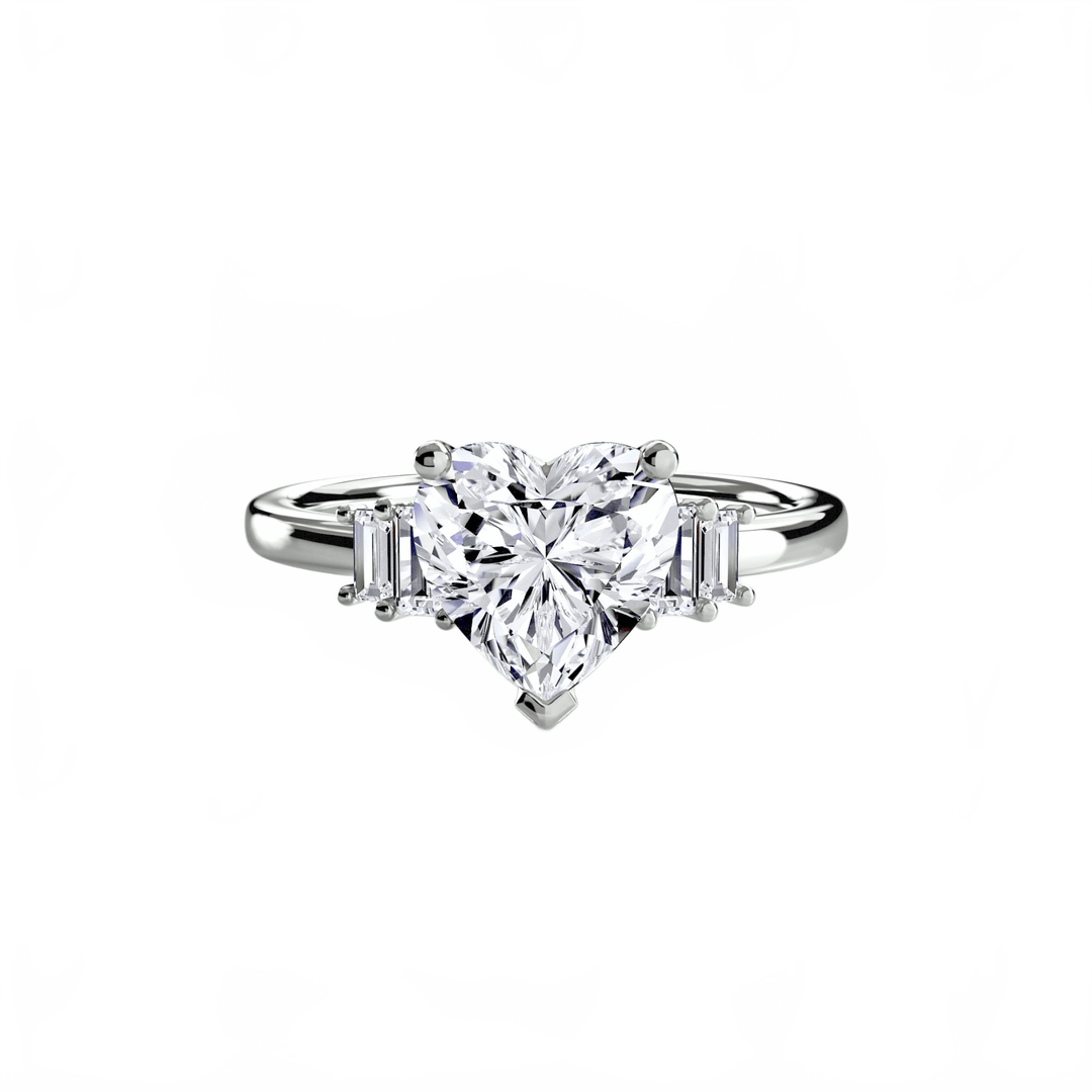 Baguette Accent Solitaire in setting by 18 KARATS