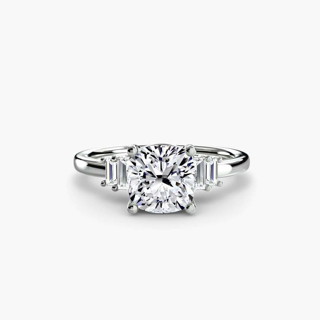 Baguette Accent Solitaire in setting by 18 KARATS