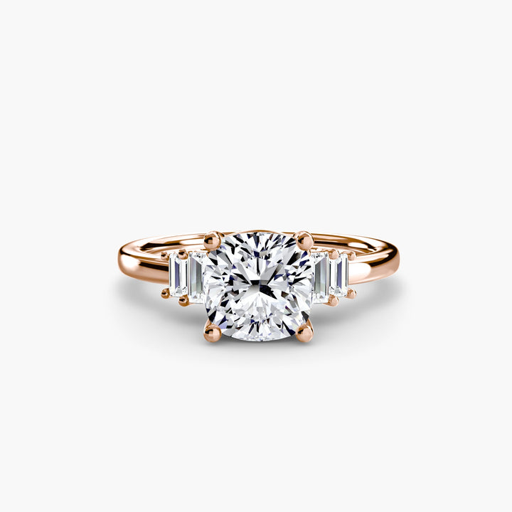 Baguette Accent Solitaire in setting by 18 KARATS