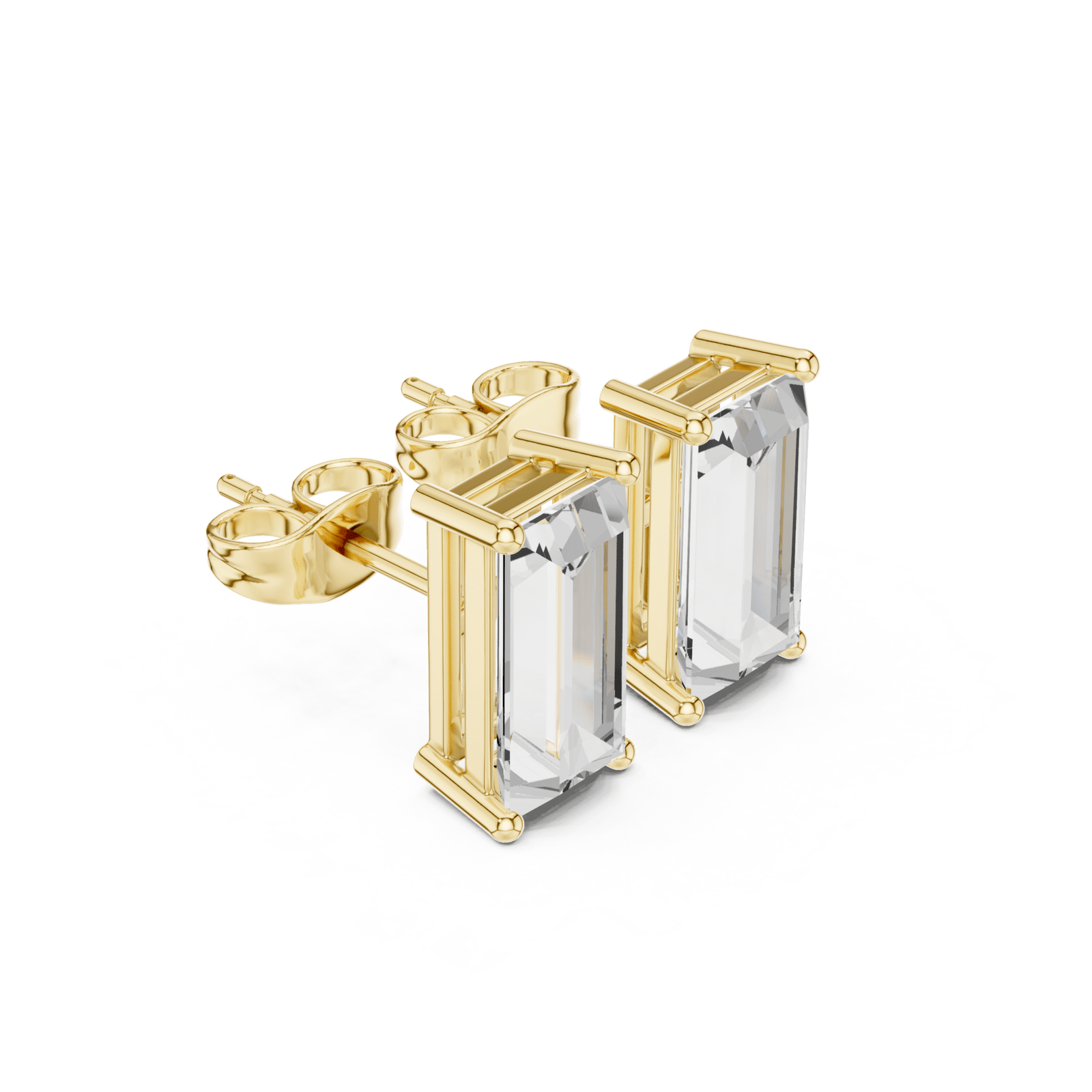 Baguette Cut Diamond Stud Earrings - E1138 in Earrings by 18 KARATS INC.