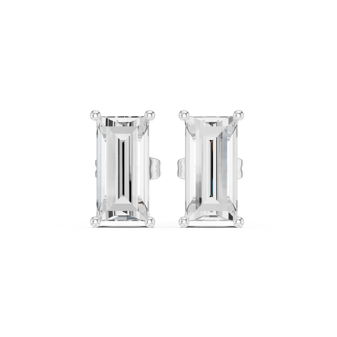 Baguette Cut Diamond Stud Earrings - E1138 in Earrings by 18 KARATS INC.
