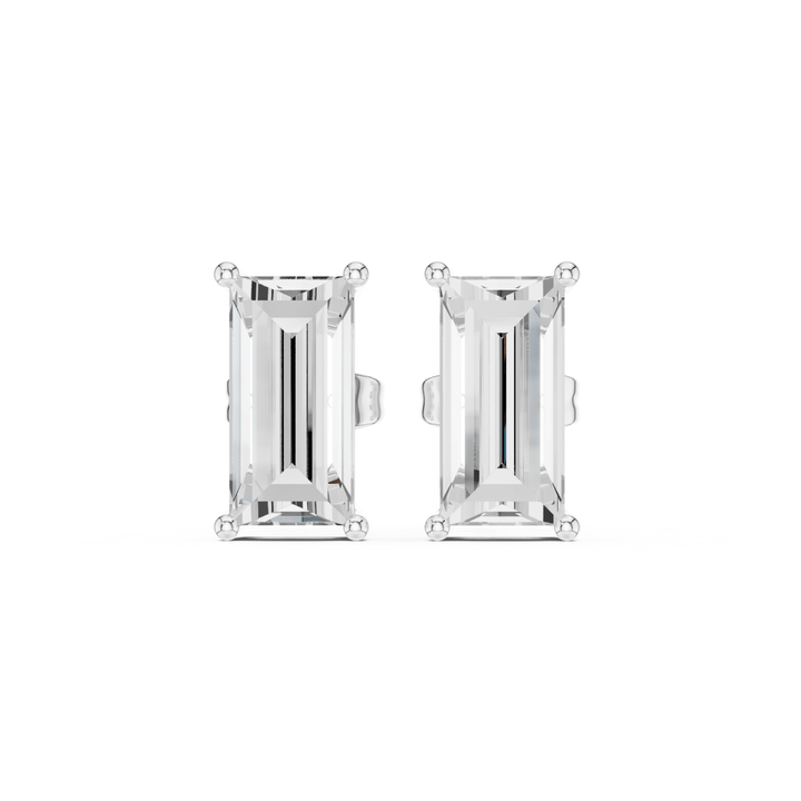 Baguette Cut Diamond Stud Earrings - E1138 in Earrings by 18 KARATS INC.