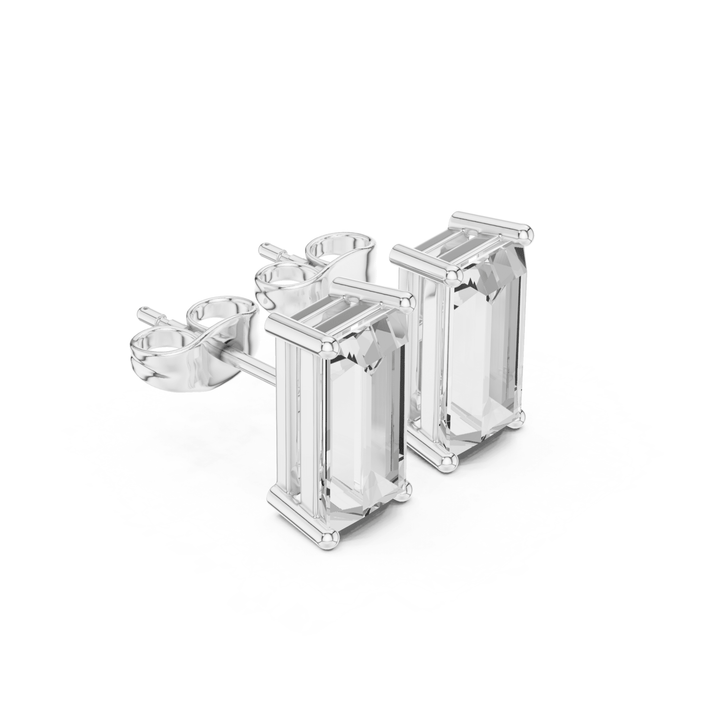 Baguette Cut Diamond Stud Earrings - E1138 in Earrings by 18 KARATS INC.