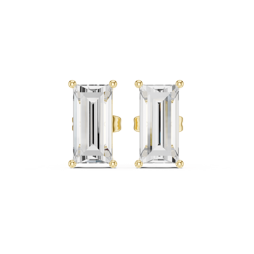 Baguette Cut Diamond Stud Earrings - E1138 in Earrings by 18 KARATS INC.