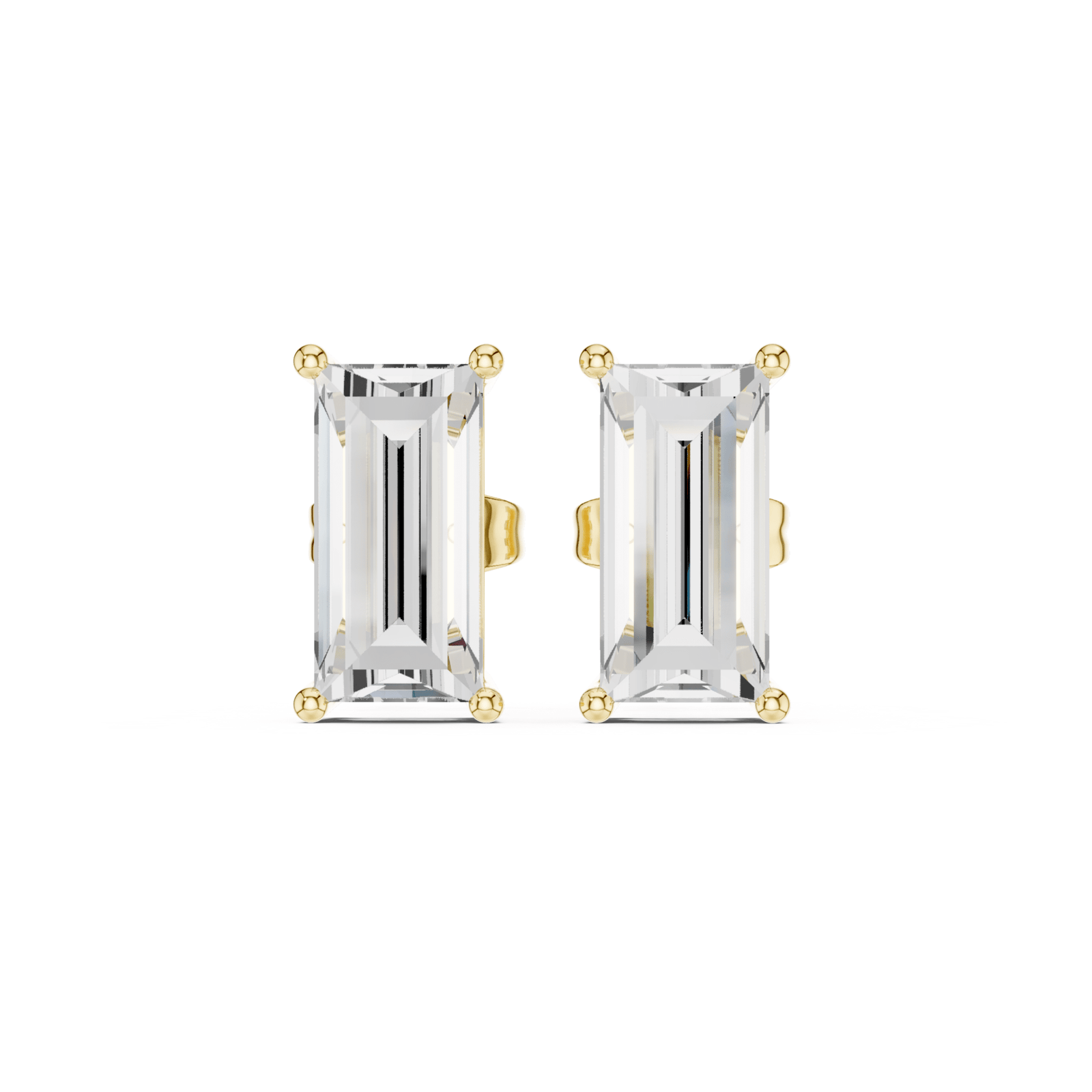 Baguette Cut Diamond Stud Earrings - E1138 in Earrings by 18 KARATS INC.