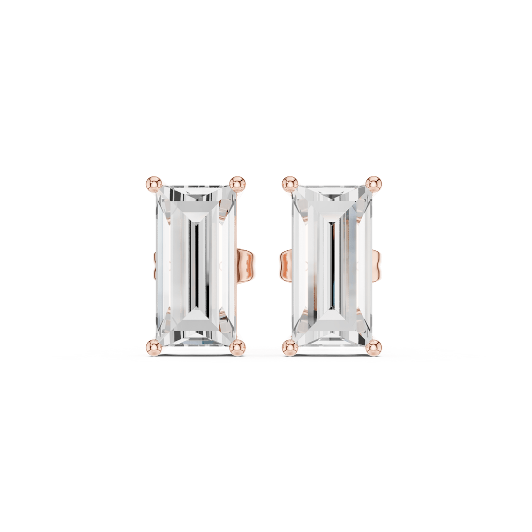 Baguette Cut Diamond Stud Earrings - E1138 in Earrings by 18 KARATS INC.