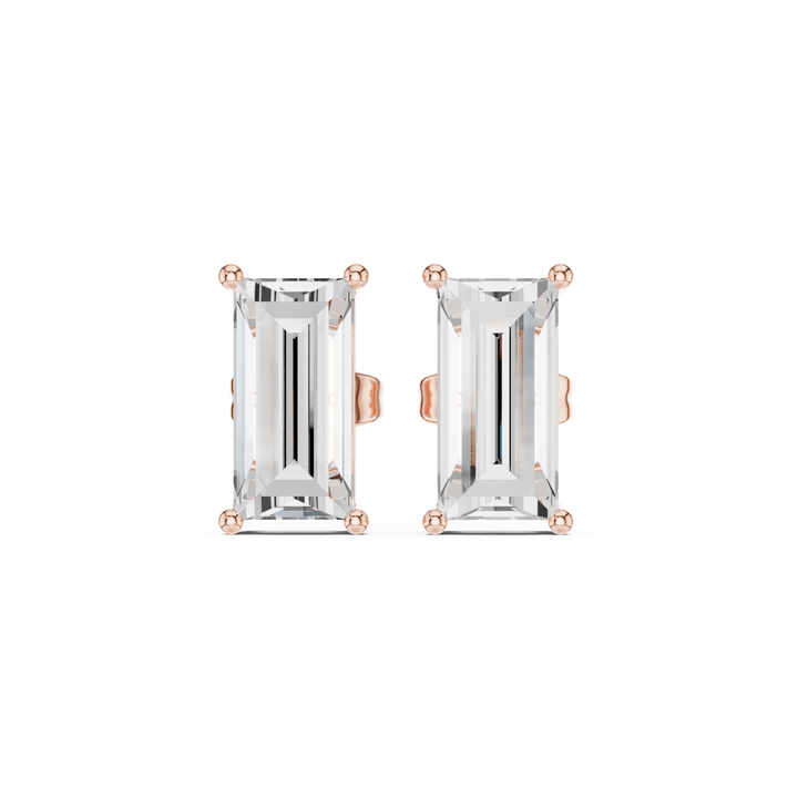 Baguette Cut Diamond Stud Earrings - E1138 in Earrings by 18 KARATS INC.